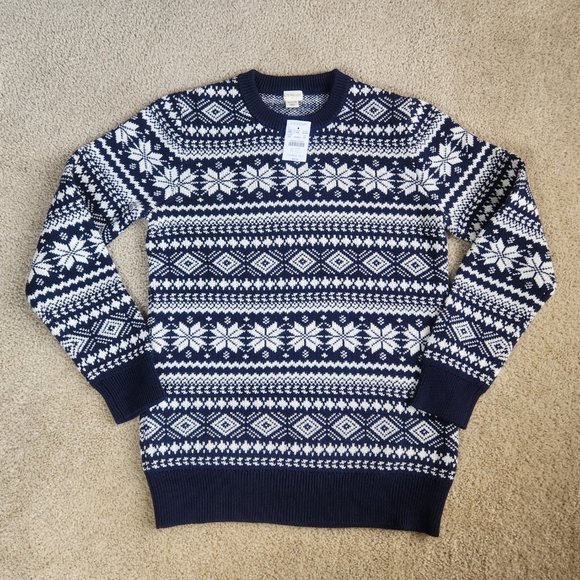 NWT Fair Isle Snowflake sweater 100% cotton - Picture 4 of 16